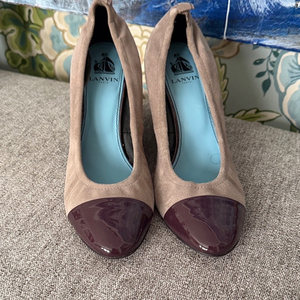 Lanvin Taupe and Burgundy Heels